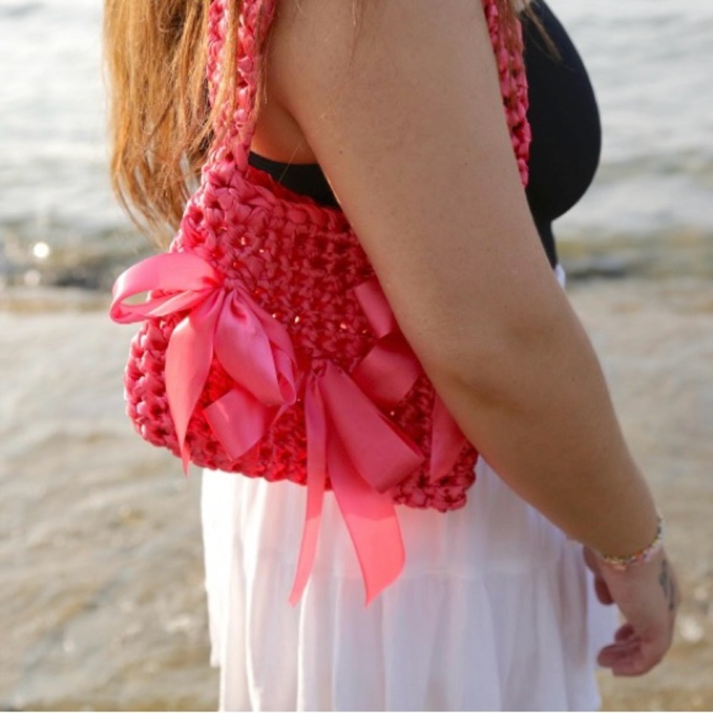 Pink ribbon bag